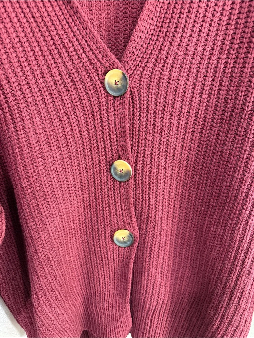 Free People Burgundy Women's Swim Too Deep Long Sleeve Cardi Sweater